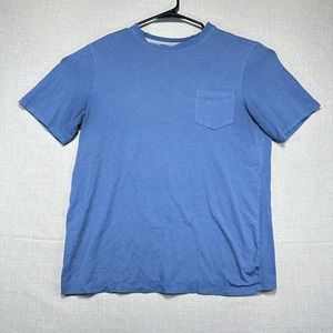 Tahari T Shirt Men’s M Blue Pocket Soft Short Sleeve